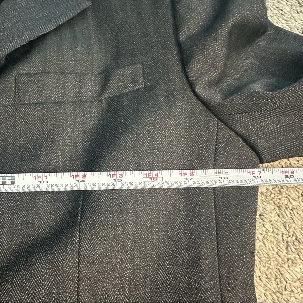 Lauren Ralph Lauren Equestrian Herringbone Wool blazer 10 gray preppy old money - Picture 12 of 13